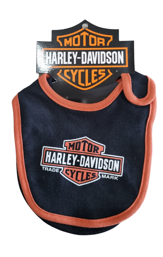 Harley Davidson Baby Boys 2 Pack Knit Bibs Dusty Orange Black Bundaberg Harley Davidson