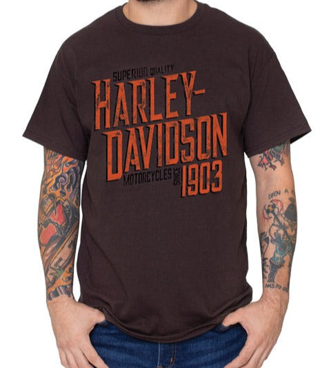 Harley-Davidson® Men's Razor Short Sleeve Tee - Dark Chocolate