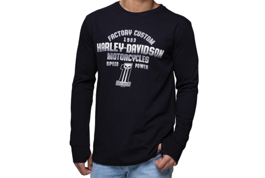 Harley-Davidson® Men's Dark Factory Long Sleeve Tee - Black