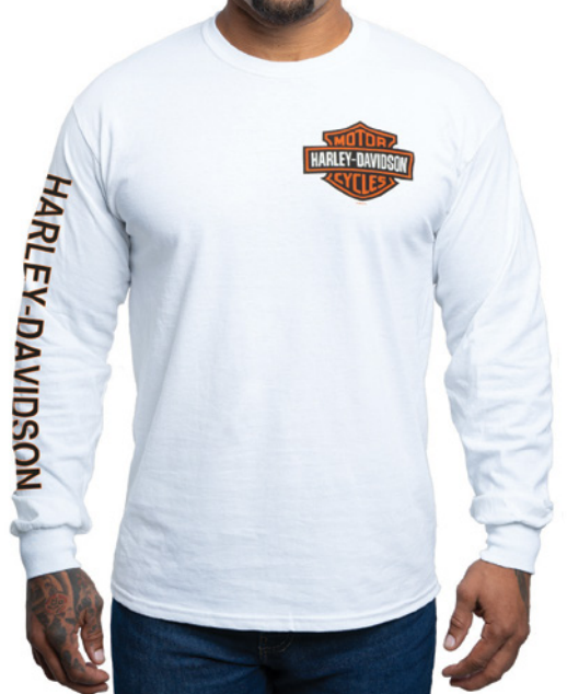 Harley-Davidson® Men's Bar & Shield Long Sleeve Tee - White