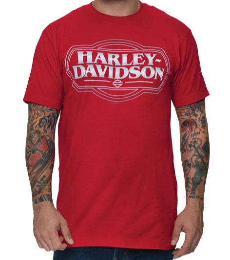 Harley-Davidson® Men's Outlines Short Sleeve Tee - Red