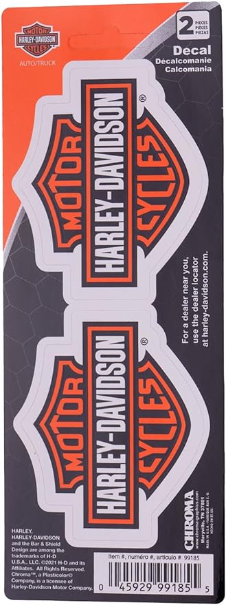 Original Bar & Shield Harley-Davidson Decal 3" X 8" 2PK