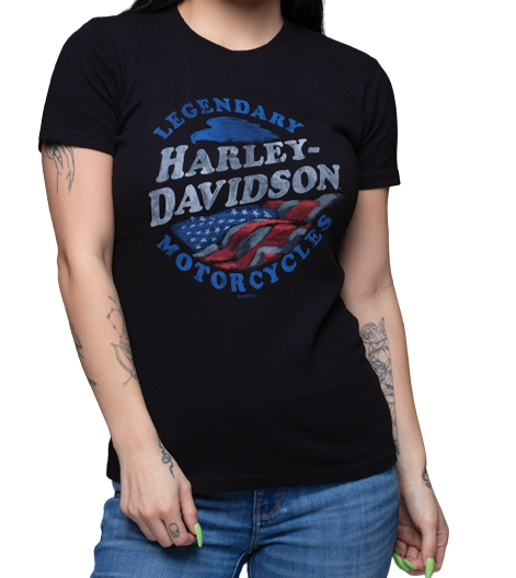 Harley-Davidson® Women's Stand Up Short Sleeve Tee - Black