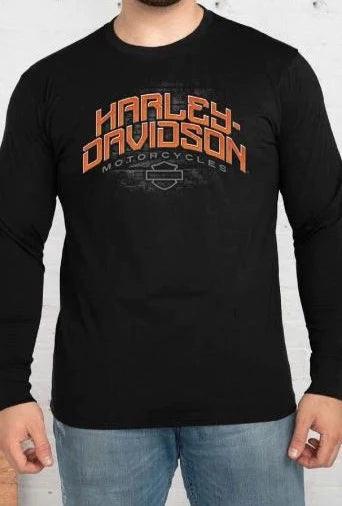 Harley-Davidson® Men's Bevelled Long Sleeve Tee - Black