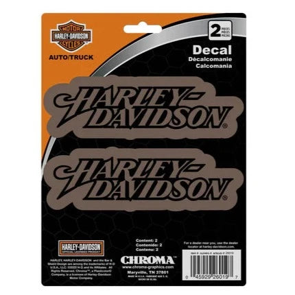Shiny Bronze Iconic Harley-Davidson Text 6"x8" Decal