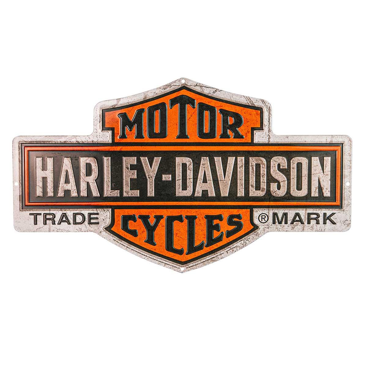 Harley-Davidson® Embossed Tin Sign, Nostalgic Bar & Shield Logo