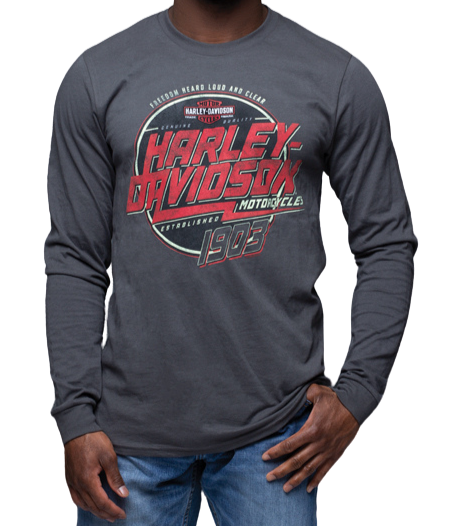 Harley-Davidson® Men's Loud & Clear Long Sleeve Tee - Asphalt