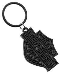 Harley-Davidson® Bar & Shield Logo Knurled Pattern Metal Key Ring