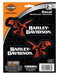 Harley-Davidson® 2-Piece Right/Left Eagle w/ H-D Text Decal - Black - 6 x 8 in.