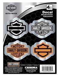 Harley-Davidson® 4-Piece Chromed Bar & Shield Logo Decals - Silver - 6 x 8 in.