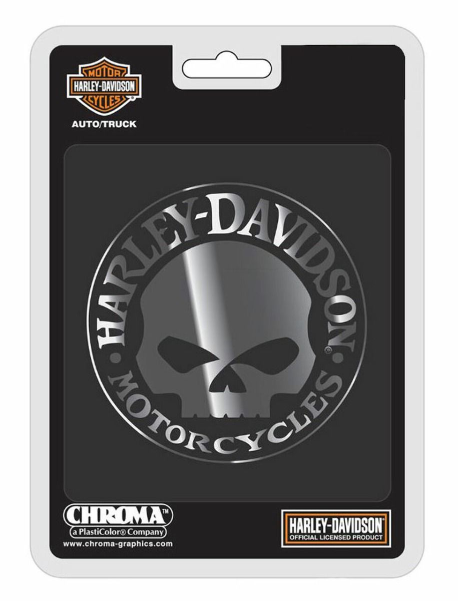 Harley-Davidson® Willie G Skull Chrome Injection Molded Emblem, Chrome