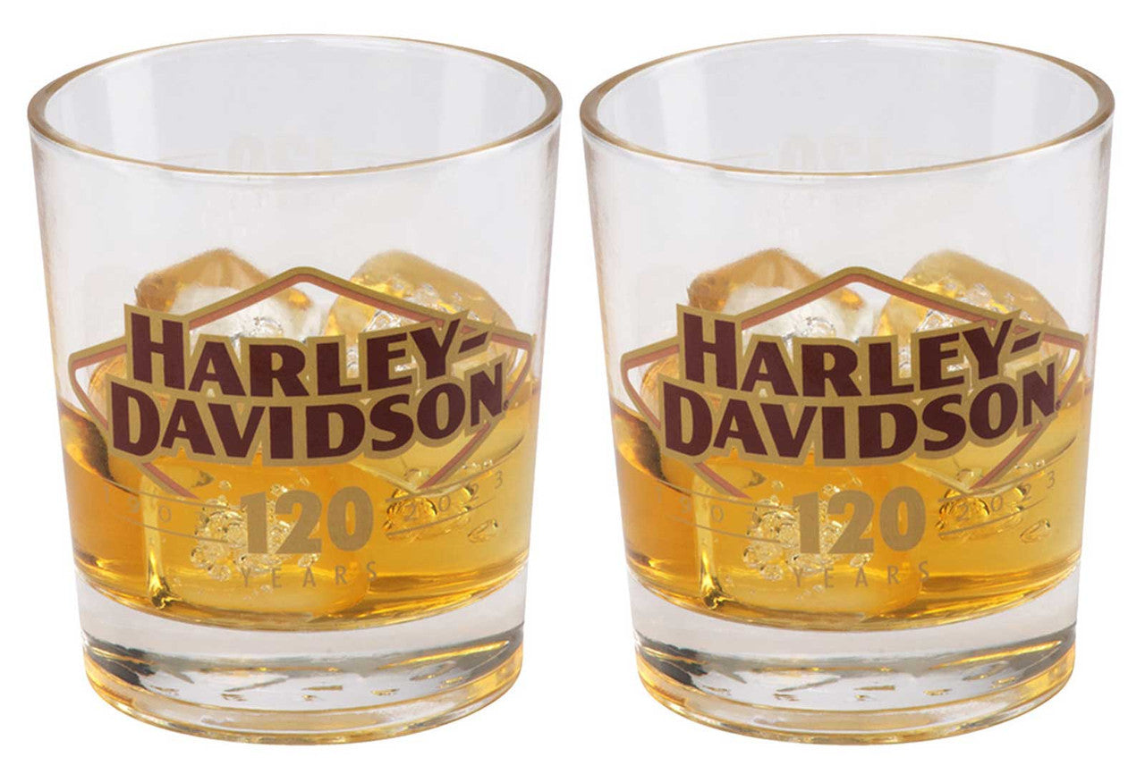 Harley-Davidson® 120th Anniversary Double Old Fashion Glass Set, Limited Edition