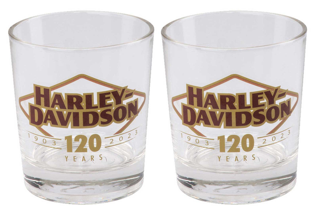 Harley-Davidson® 120th Anniversary Double Old Fashion Glass Set, Limited Edition