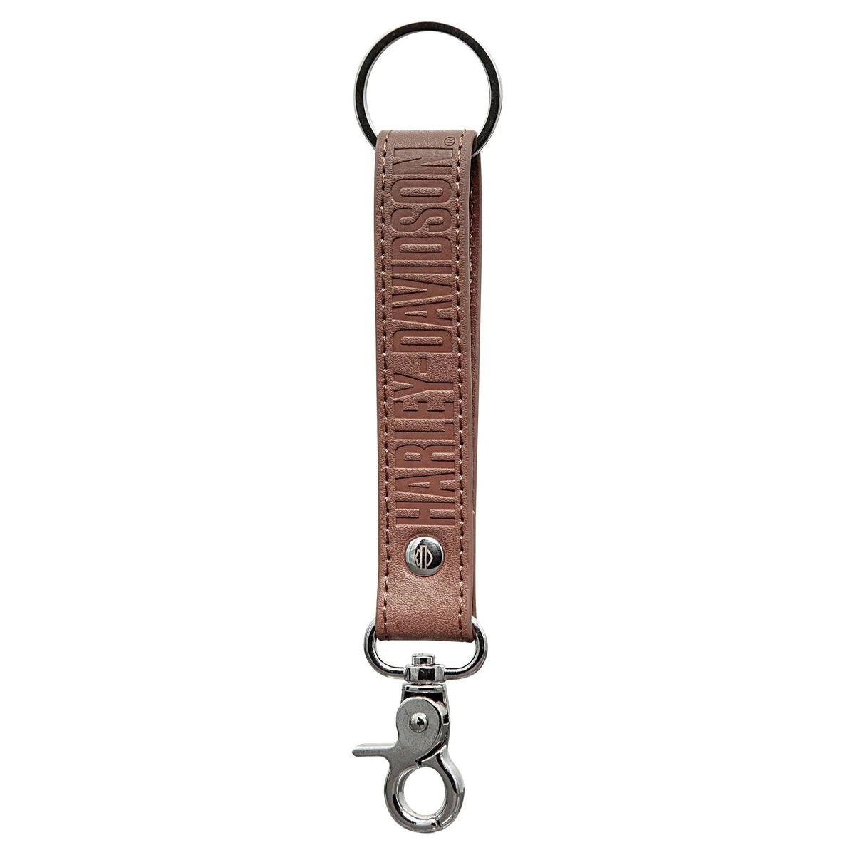 Harley-Davidson® Bar & Shield Tan Vinyl Strap Keychain