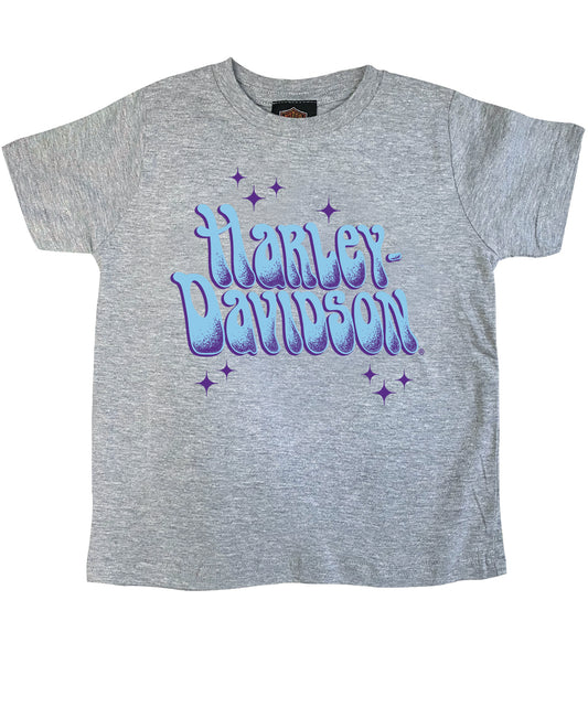 Harley-Davidson® Kids Starry Retro Short Sleeve Tee - Grey