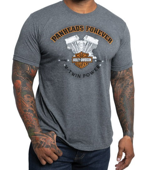 Harley-Davidson® Men's Panheads Forever Short Sleeve Tee - Charcoal