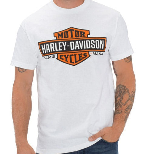 Harley-Davidson® Men's Elongated Bar & Shield Short Sleeve Tee - White