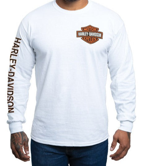 Harley-Davidson® Small Bar & Shield Long Sleeve Tee - White