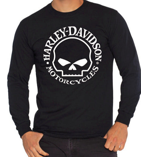 Harley-Davidson® Men's Willie G™ Skull Long Sleeve Tee - 5XL only - Black