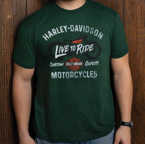 Harley-Davidson® Men's Wind Therapy Short Sleeve Tee - Black Forest Green