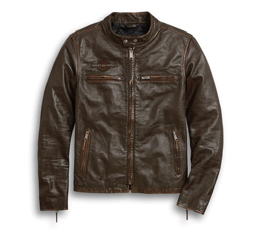 Harley-Davidson Men's Distressed Print Leather Jacket
