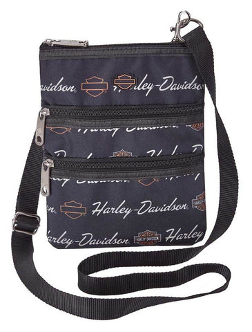Harley-Davidson Women's Ombre Effect Leather Crossbody Purse - Gray & Black