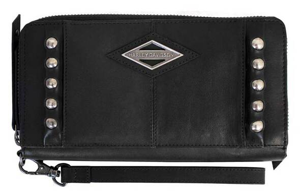 Harley-Davidson® Women's Ball & Chain Zip Around Clutch Wallet